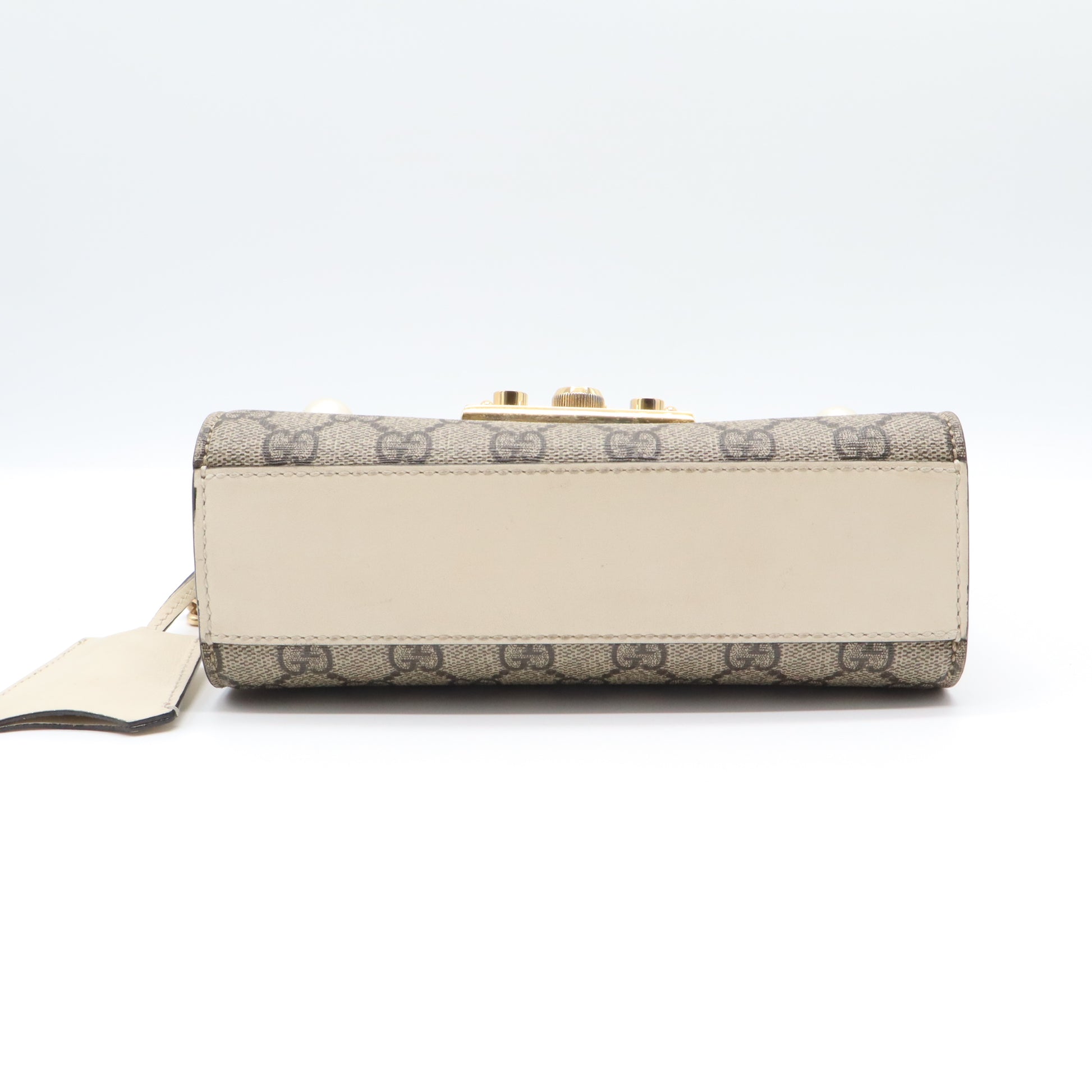 Gucci GG Supreme Pearl Studded Padlock Small Shoulder Bag B21838