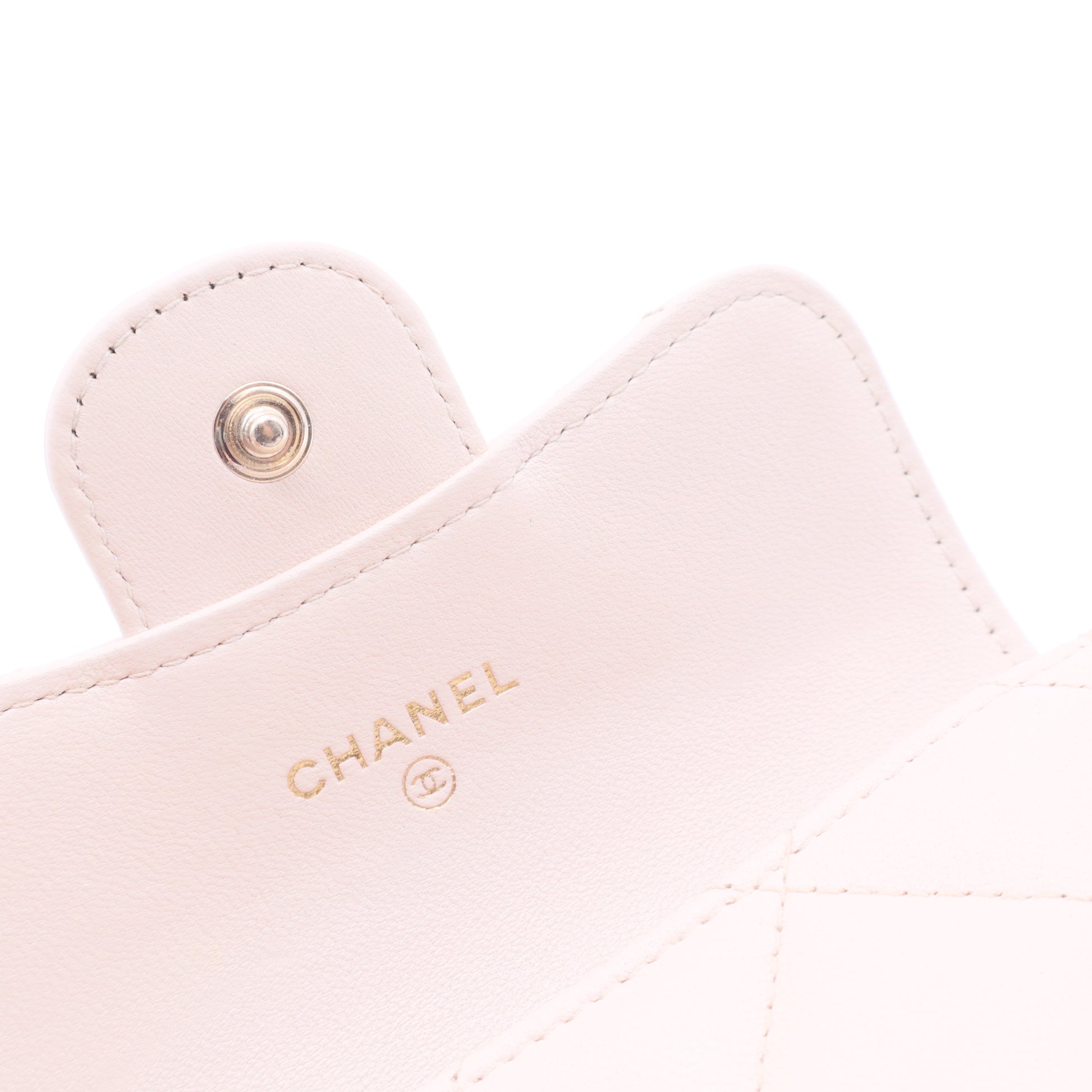 Caviar Quilted Compact Flap Wallet Light Pink