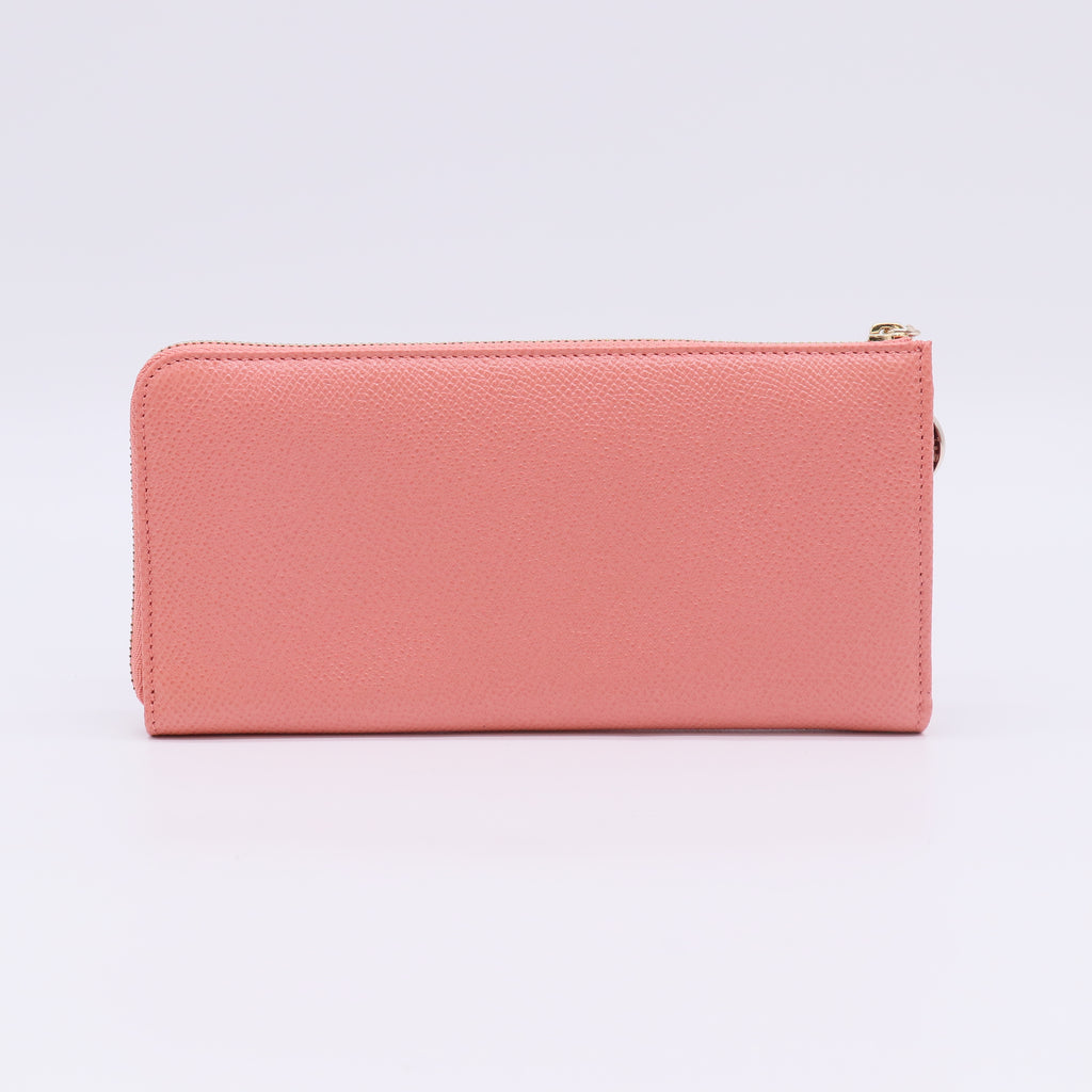 Pink Leather Zip-Around Wallet W22702