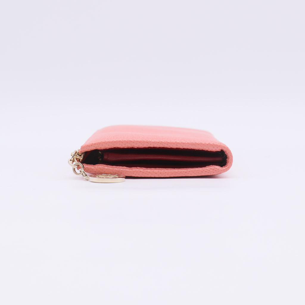 Pink Leather Zip-Around Wallet W22702