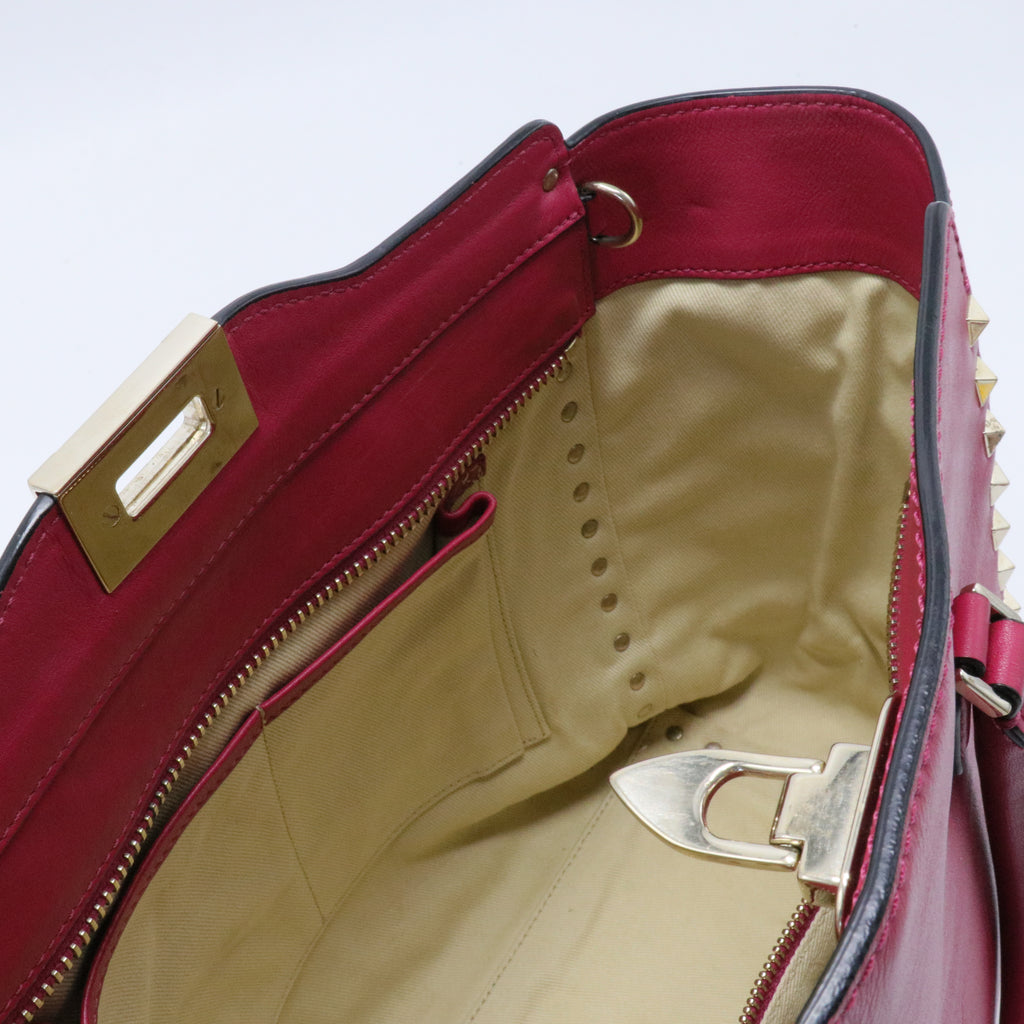 Rockstud Tote Rigid Leather Small
