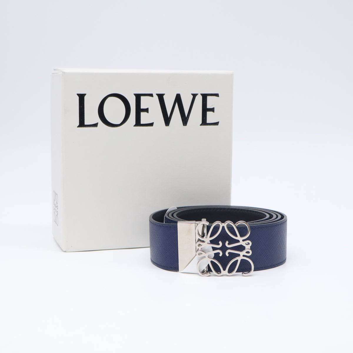 Loewe Anagram Logo Buckle Belt Leather Wide 80 W23115