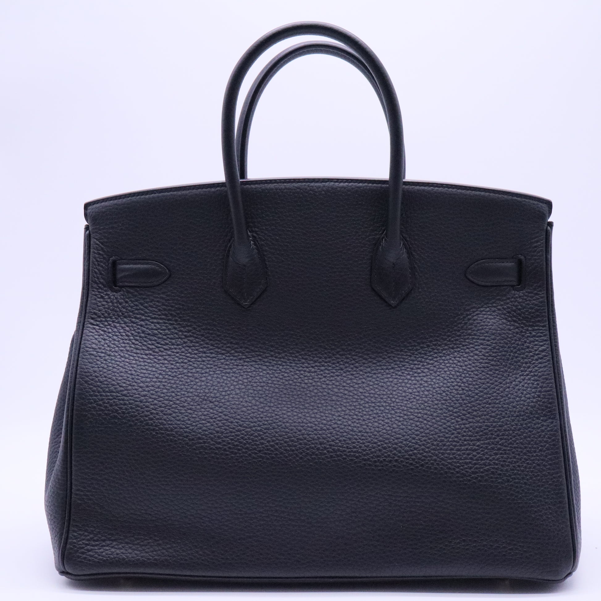 Birkin Handbag Noir Clemence with Gold Hardware 35