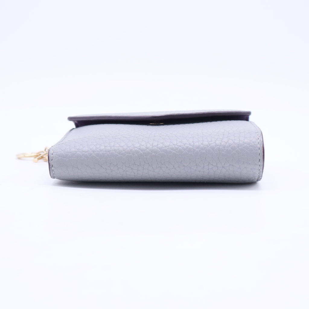 Grey Leather Diorissimo Envelope Compact Wallet W20347