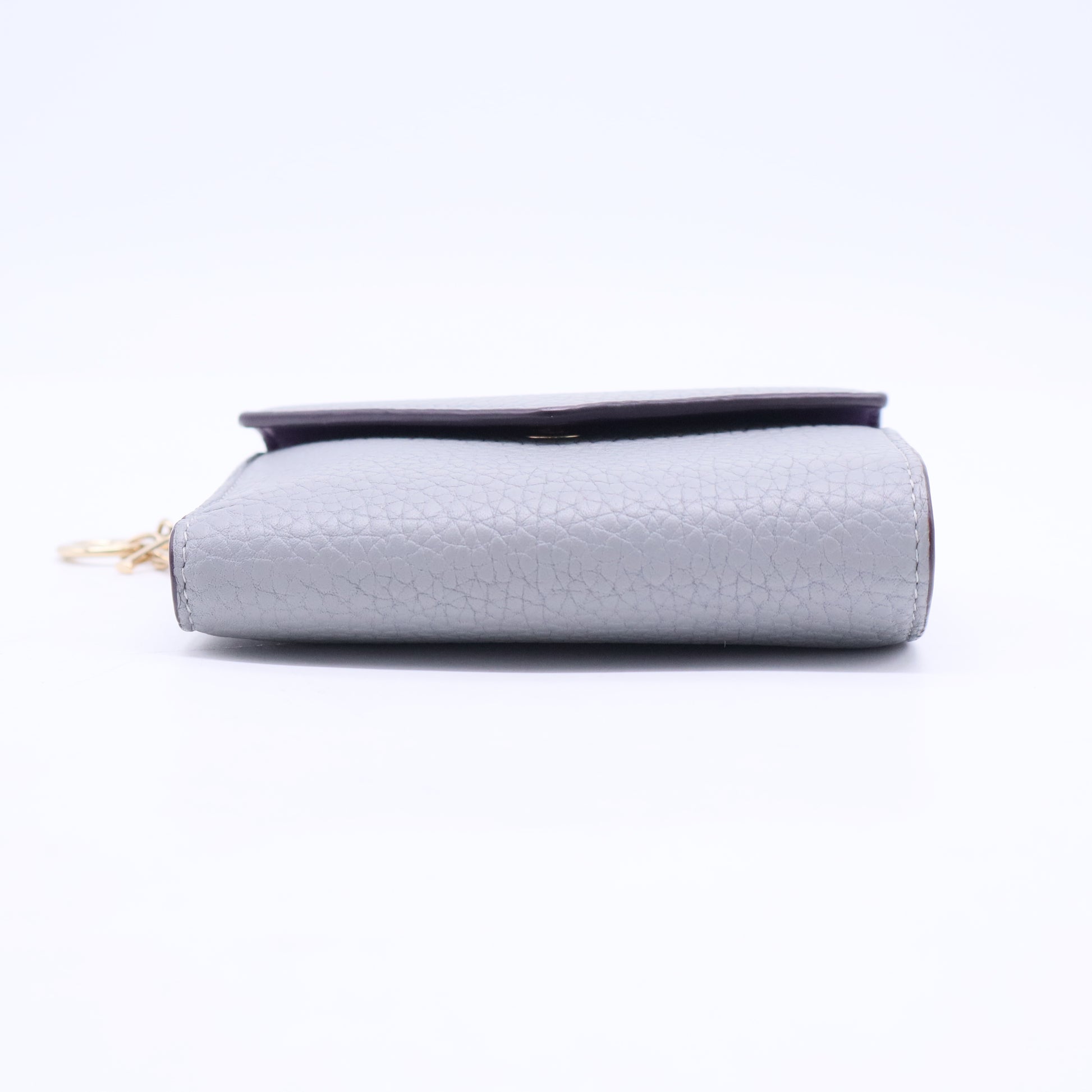 Grey Leather Diorissimo Envelope Compact Wallet W20347