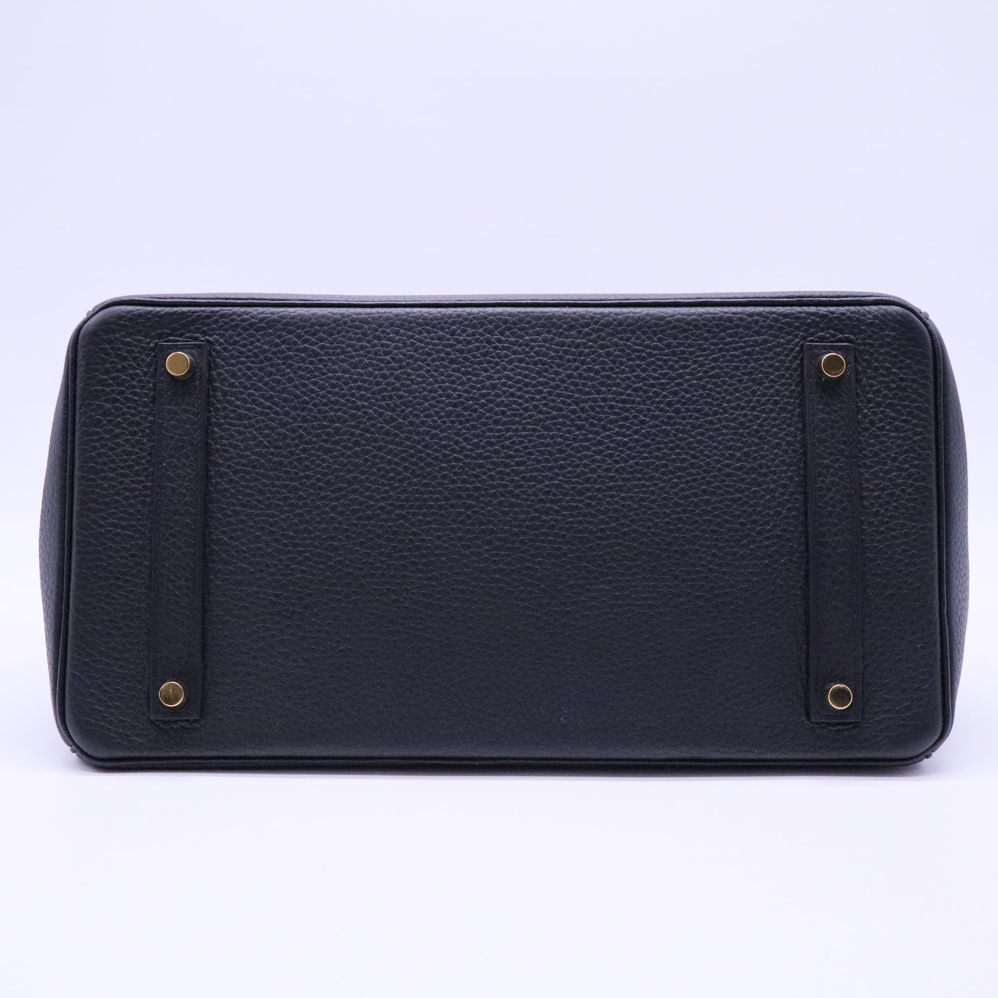 Birkin Handbag Noir Clemence with Gold Hardware 35