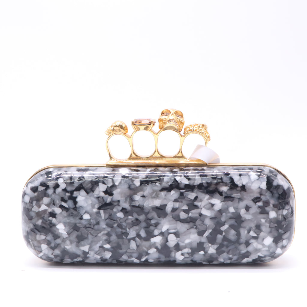 Alexander McQueen Acrylic Brass Knuckle Clutch Twins W22706