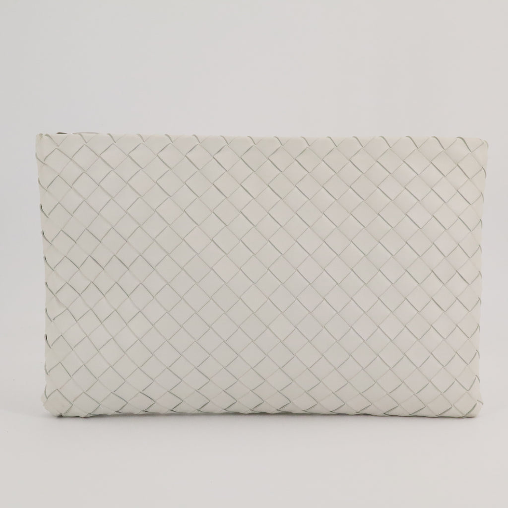 Intrecciato Woven Clutch twins