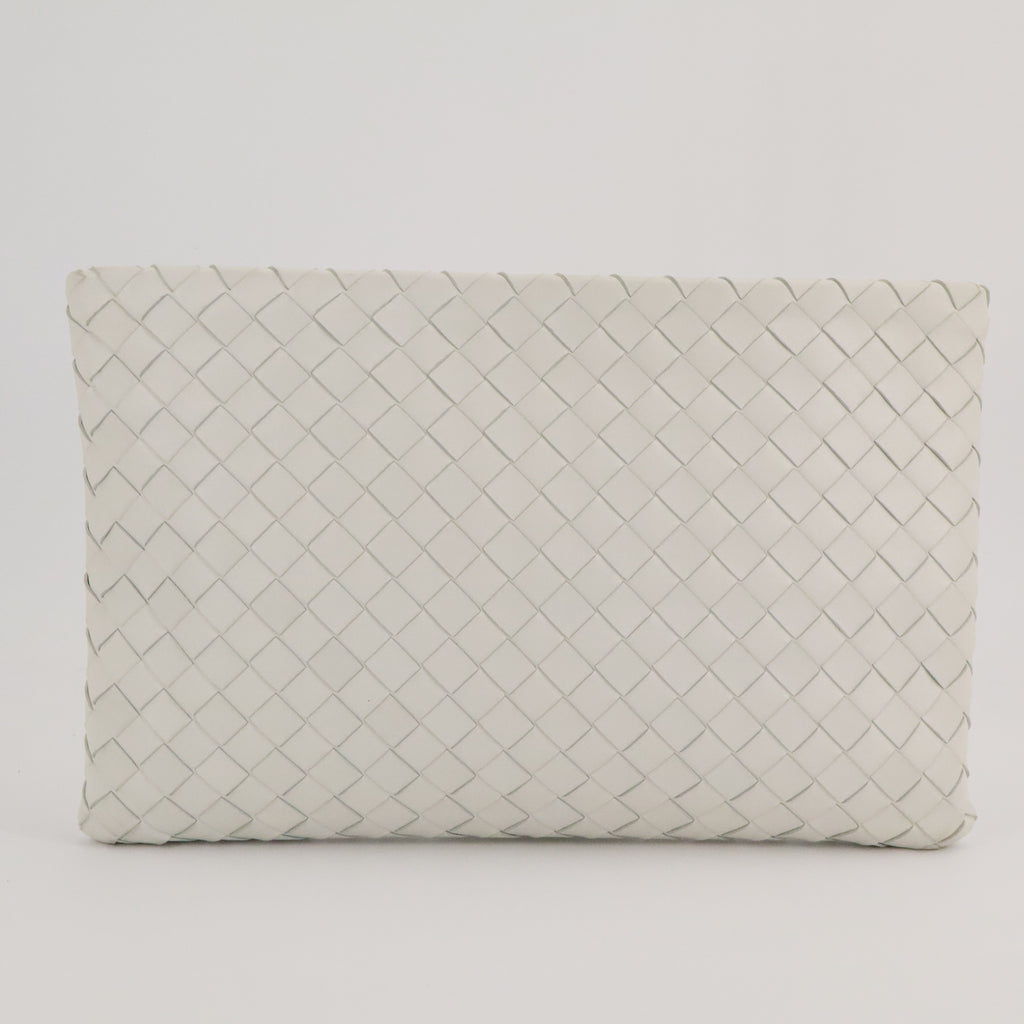 Intrecciato Woven Clutch twins