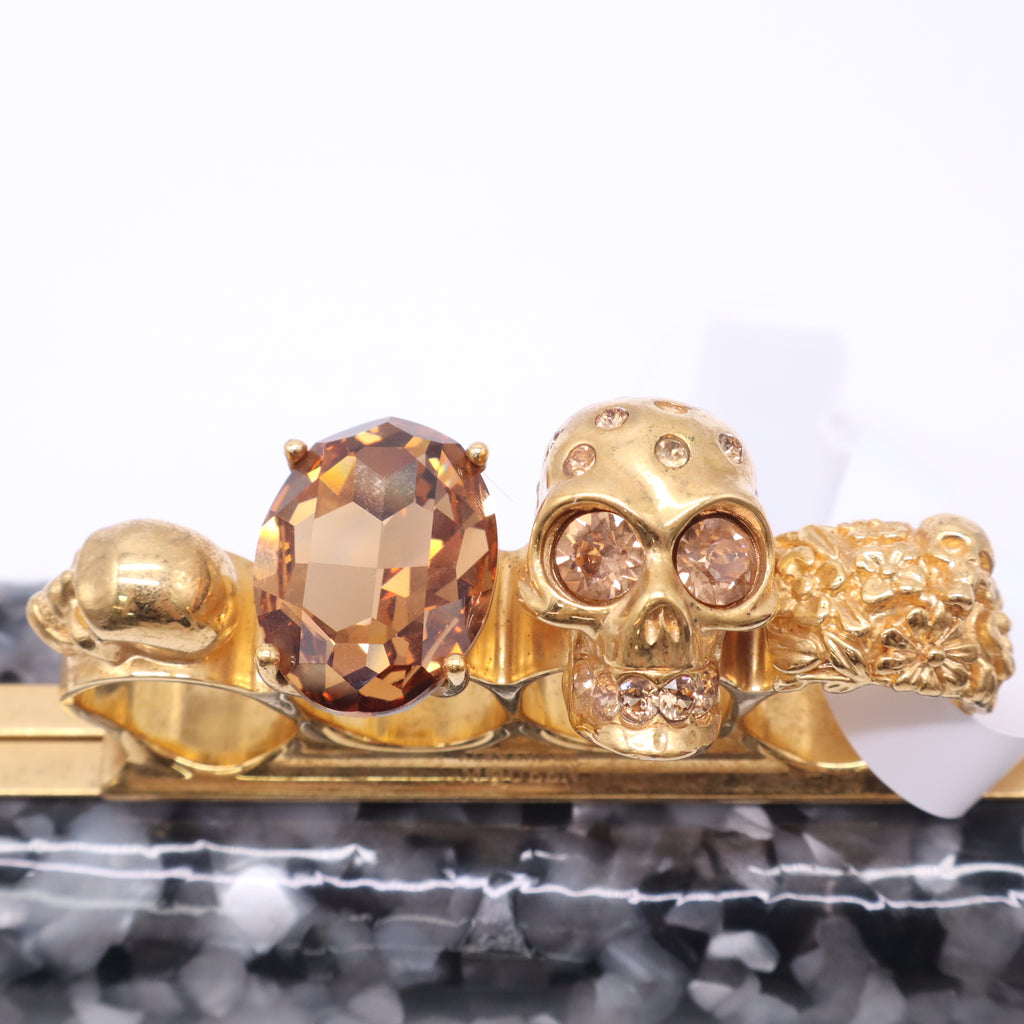 Alexander McQueen Acrylic Brass Knuckle Clutch Twins W22706