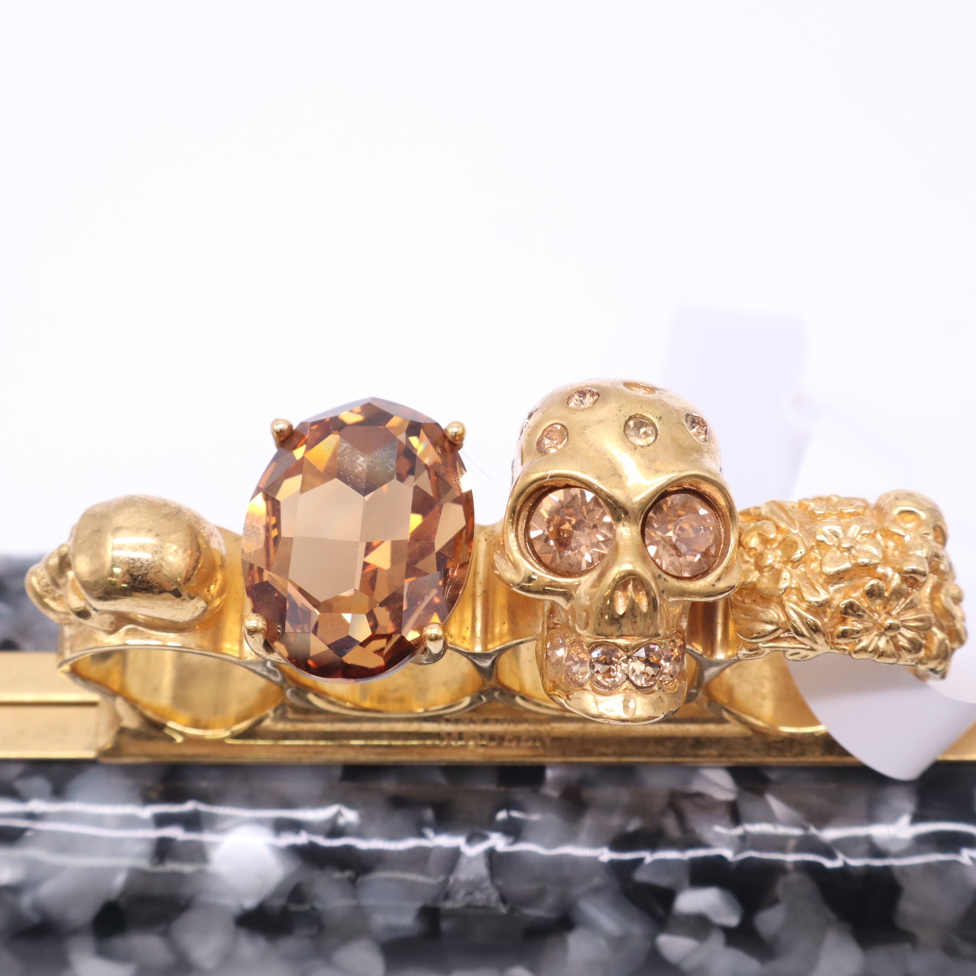 Alexander McQueen Acrylic Brass Knuckle Clutch Twins W22706