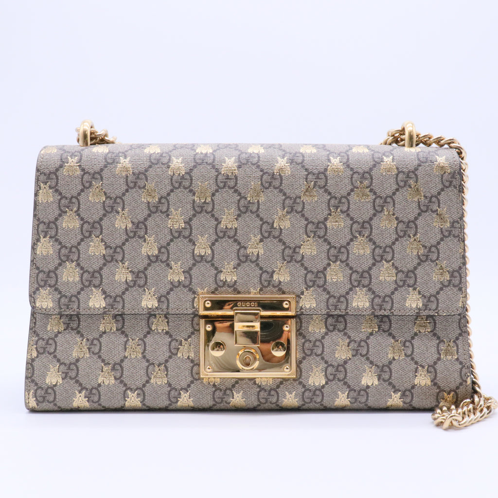 Padlock Shoulder Bag Printed GG Coated Canvas Medium