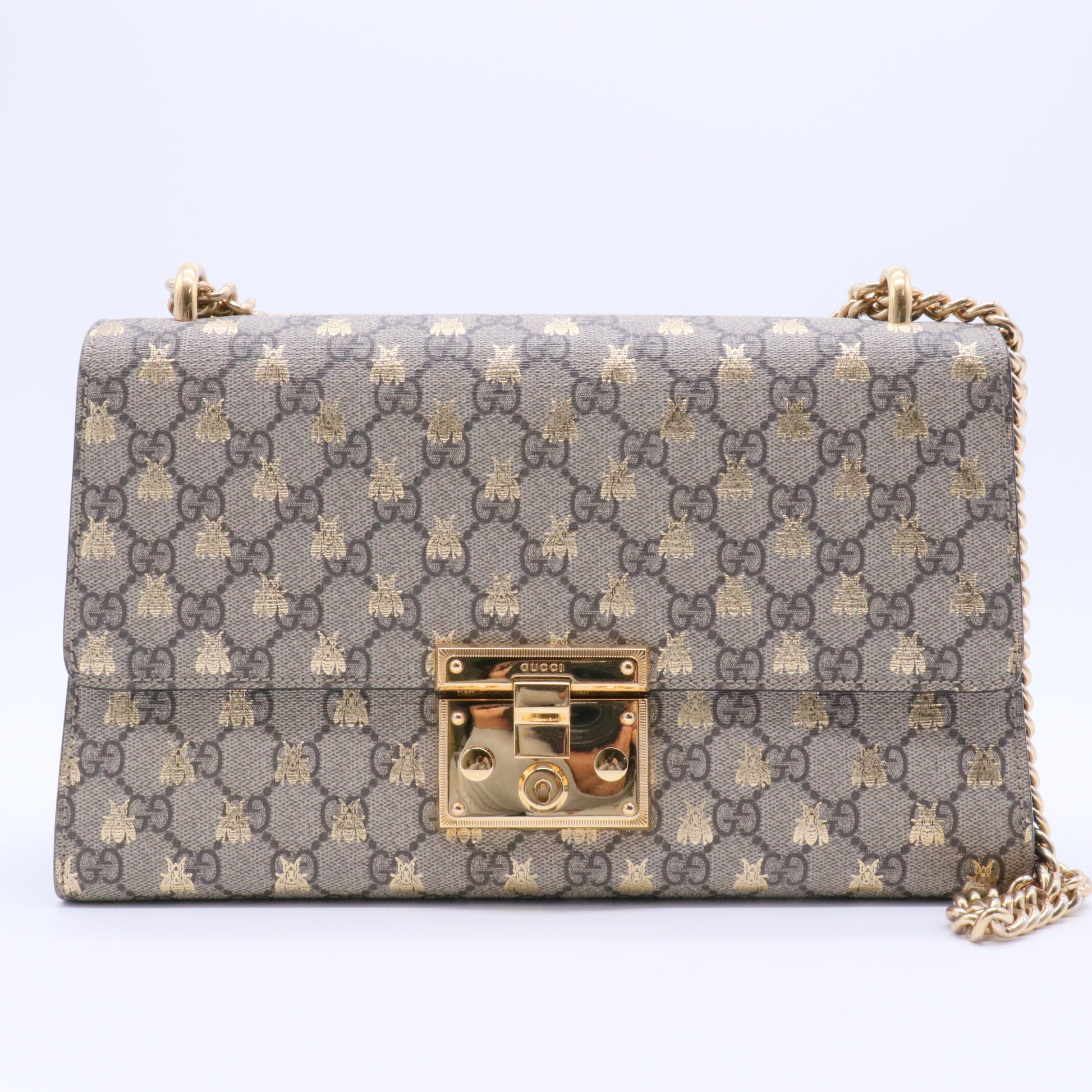 Padlock Shoulder Bag Printed GG Coated Canvas Medium
