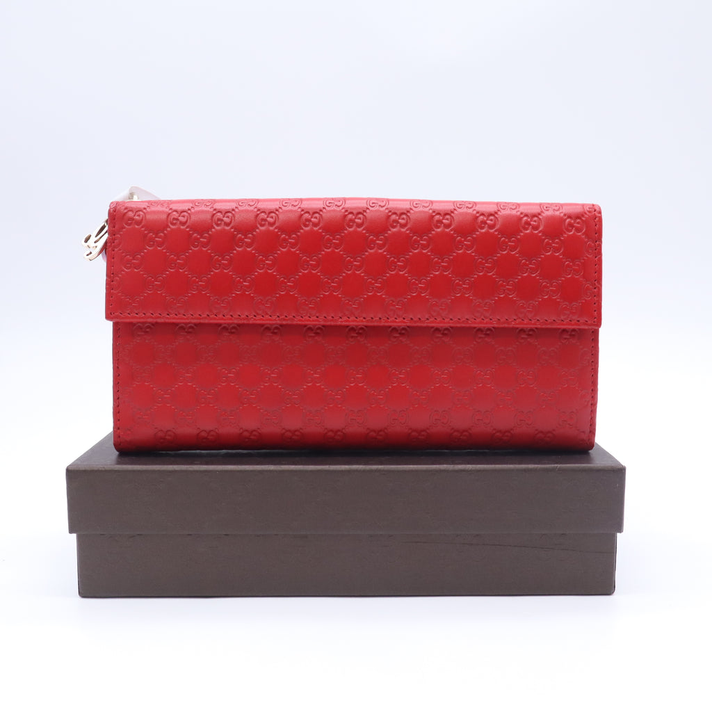 Heart Microguccissima Pattern Continental Wallet W23072