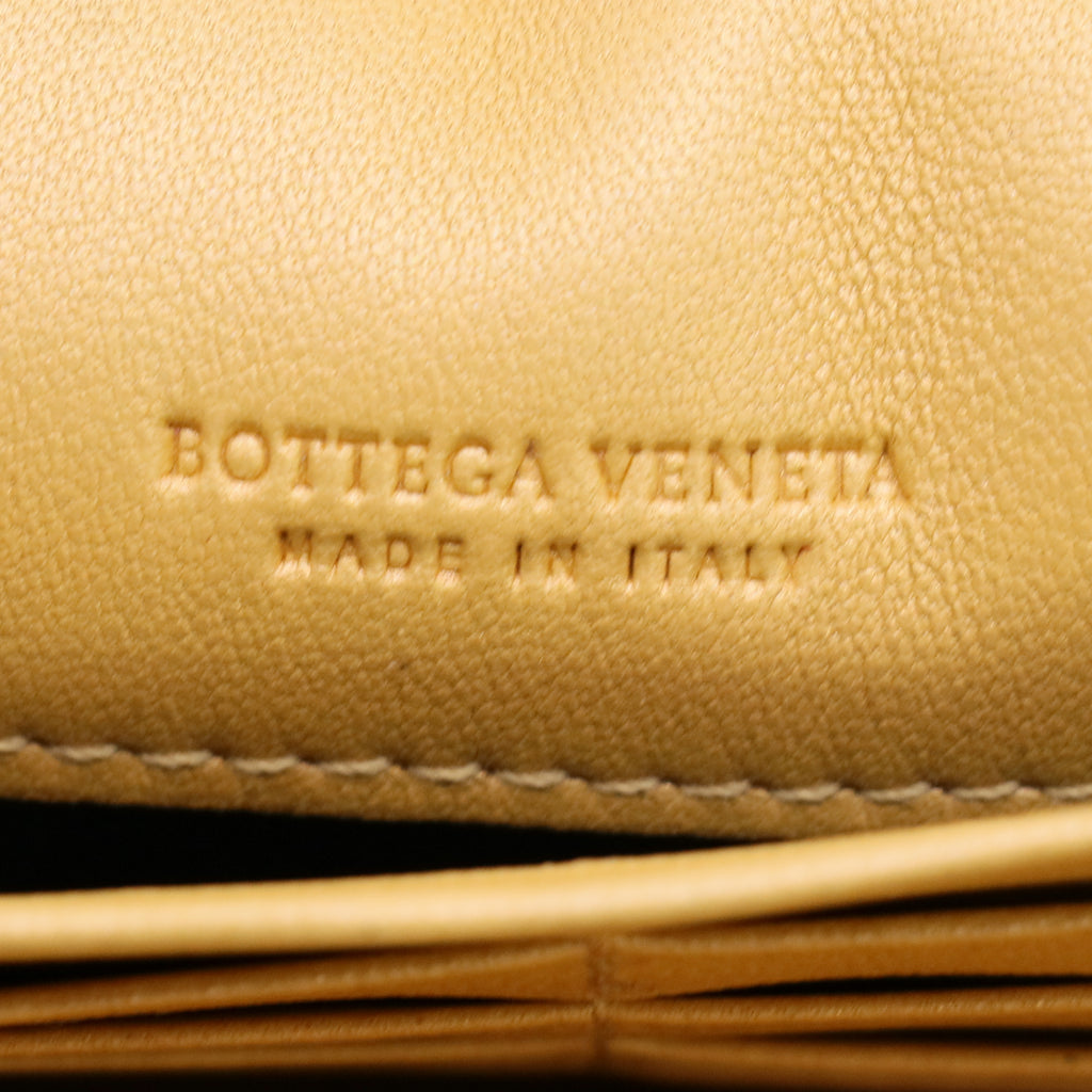 Bottega Veneta Grey Intrecciato Woven Leather French Flap Wallet W23088