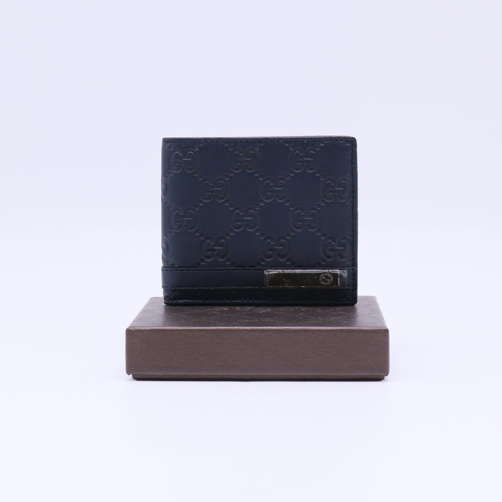 Gucci Guccissima Metal Bar Bi-Fold Wallet W21844