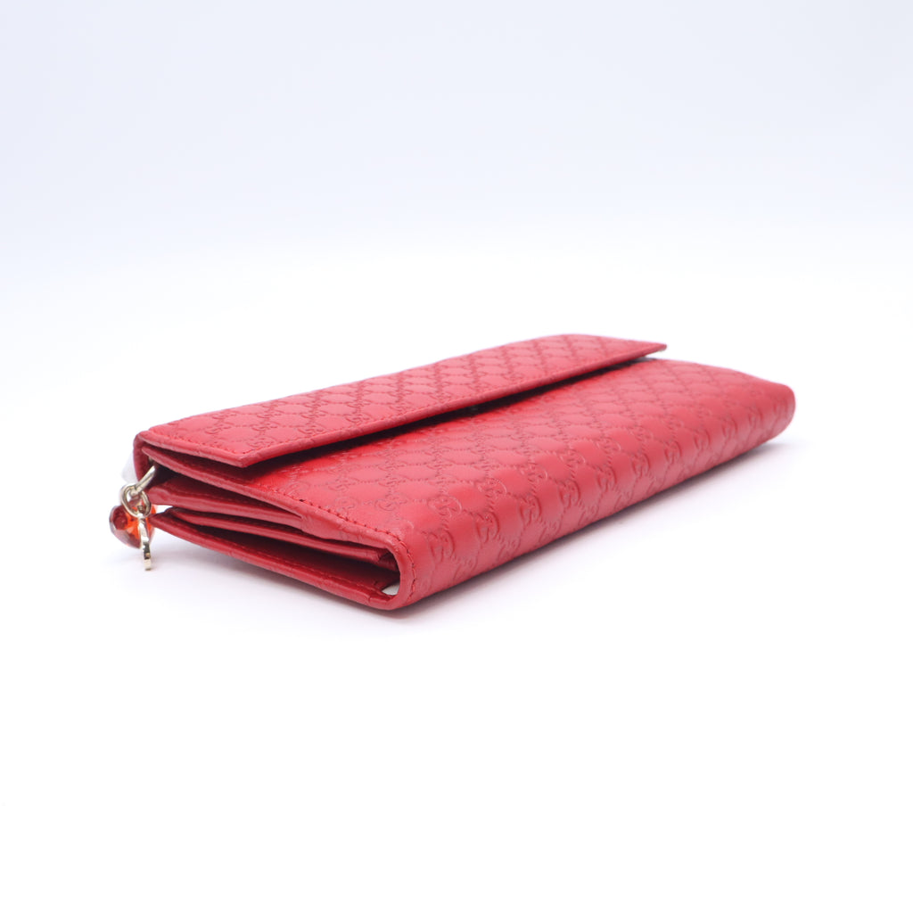 Heart Microguccissima Pattern Continental Wallet W23072