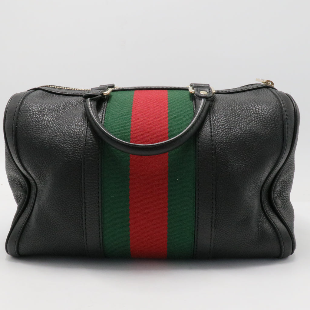 Vintage Web Boston Bag Leather Medium