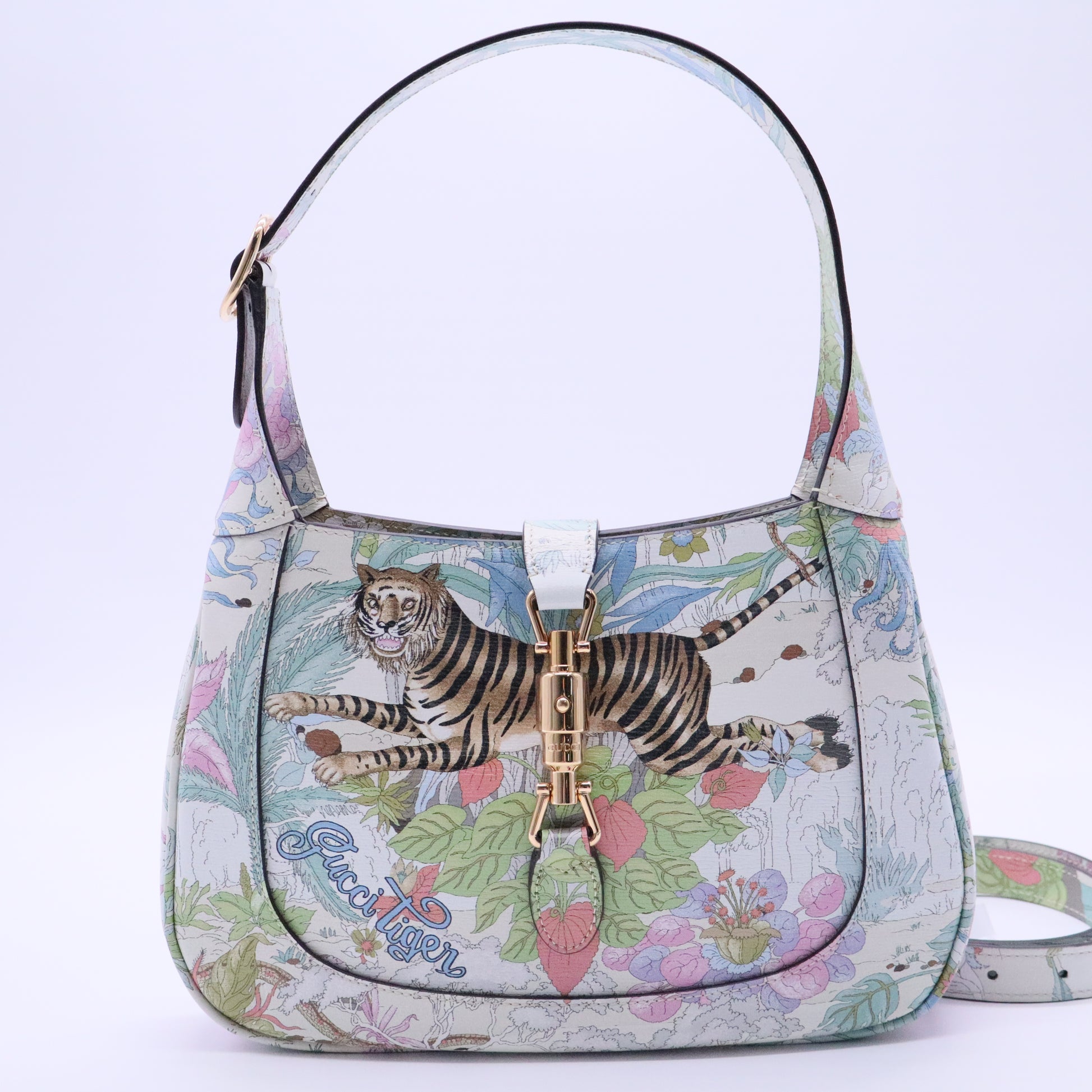 leu Petit Sac en Cuir de Veau Tigre Jackie 1961 Bandoulière