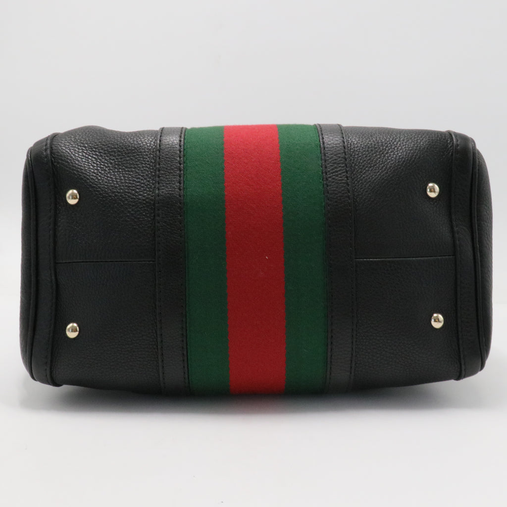 Vintage Web Boston Bag Leather Medium