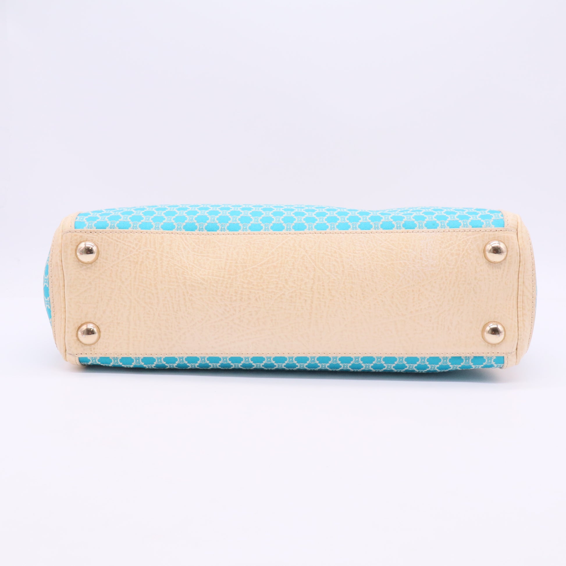 Vintage Blue Macadam Boogie Canvas Handbag White Light blue Twins