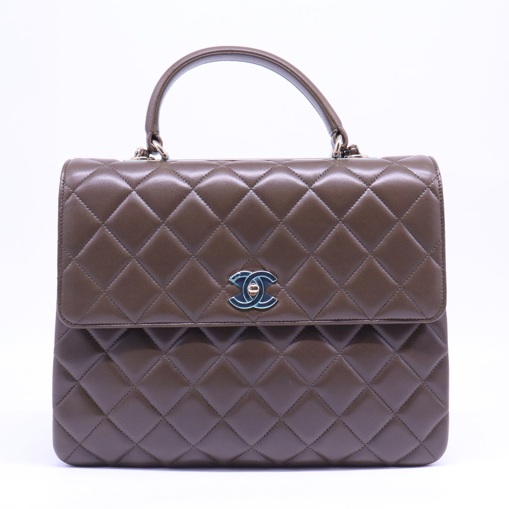 Quilted Lambskin Leather Large Trendy Bag B21182