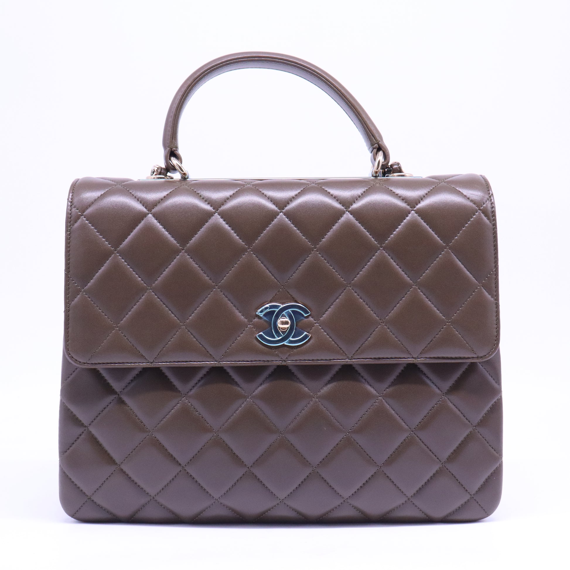 Quilted Lambskin Leather Large Trendy Bag B21182