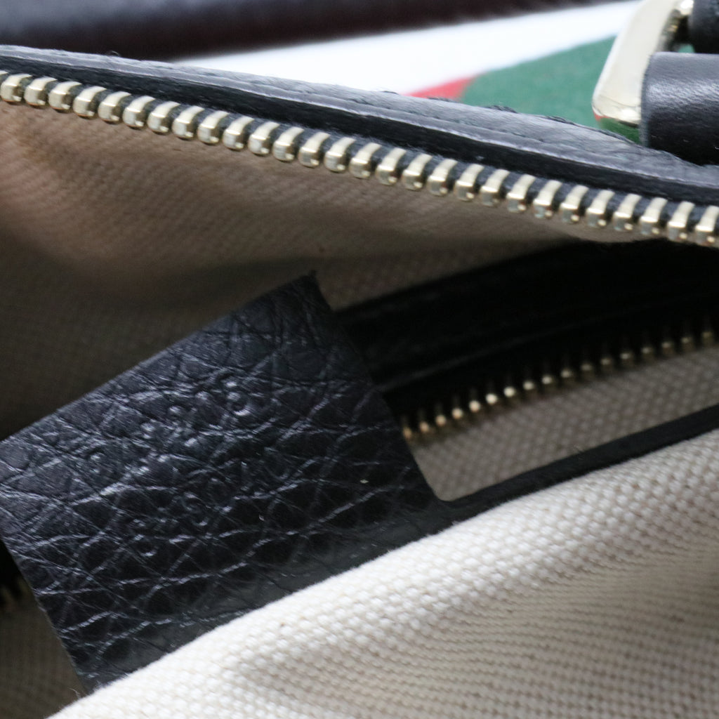 Vintage Web Boston Bag Leather Medium