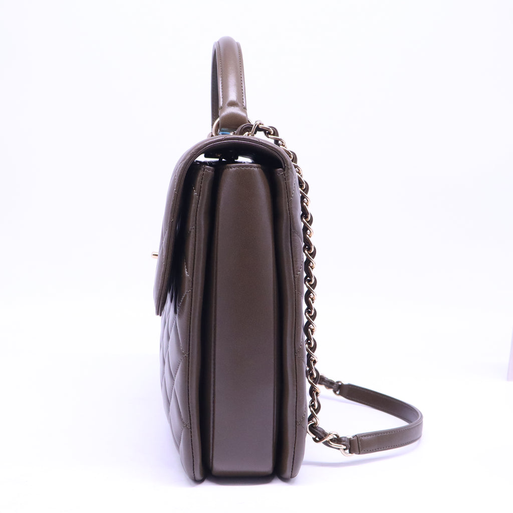 Quilted Lambskin Leather Large Trendy Bag B21182