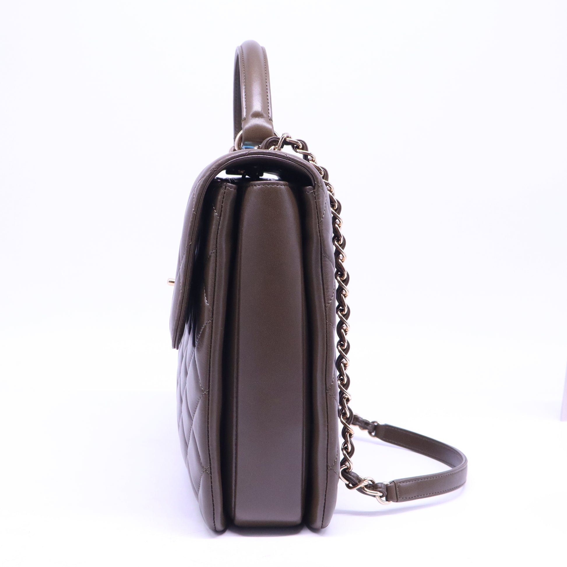 Quilted Lambskin Leather Large Trendy Bag B21182