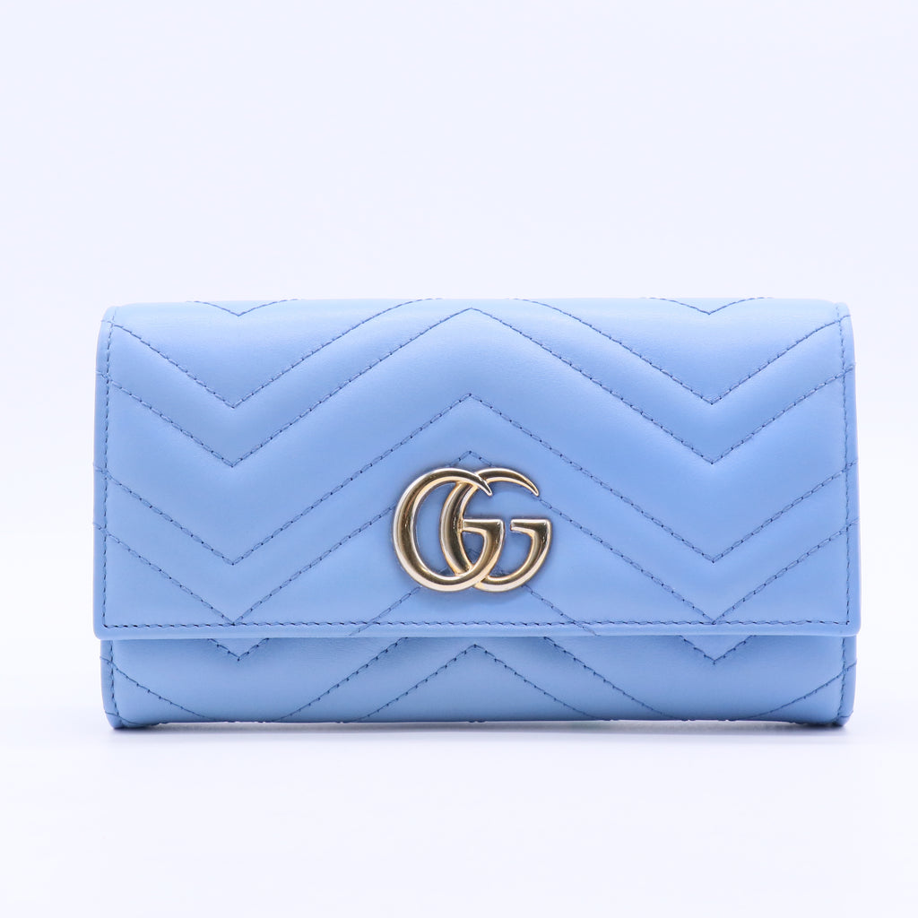 Marmont Long Wallet  Leather Blue Women's