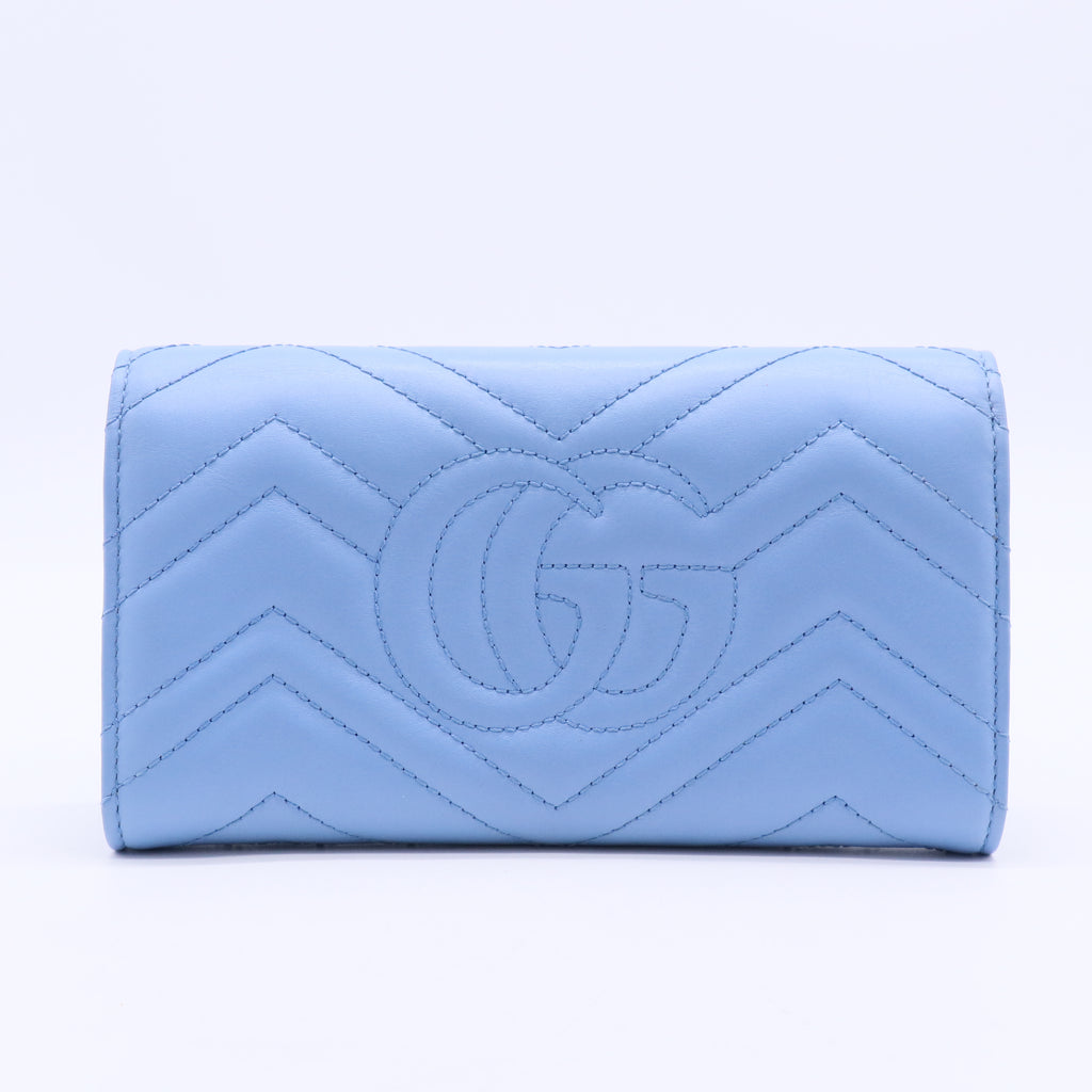 Marmont Long Wallet  Leather Blue Women's