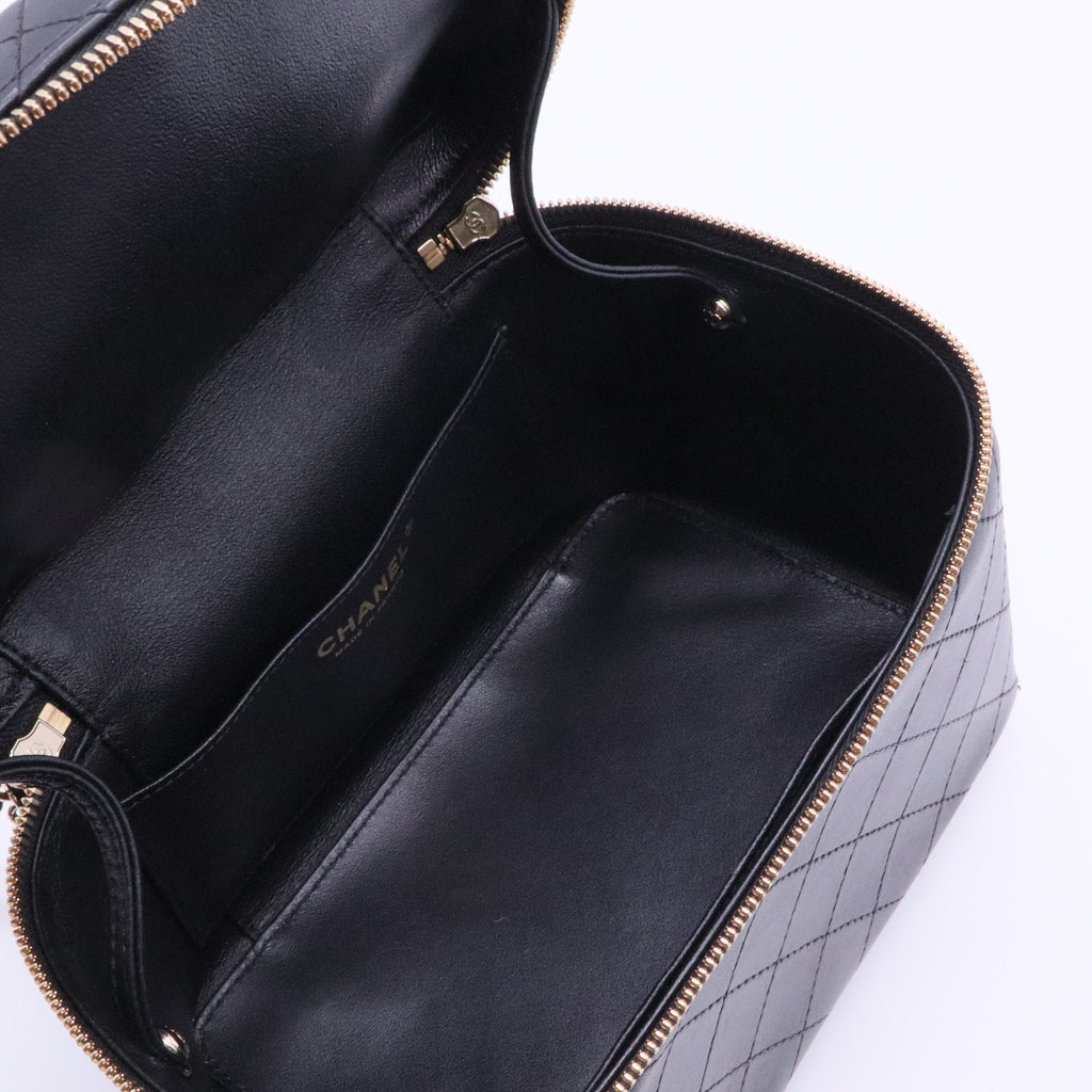 Chanel Black Leather Cosmetic Case