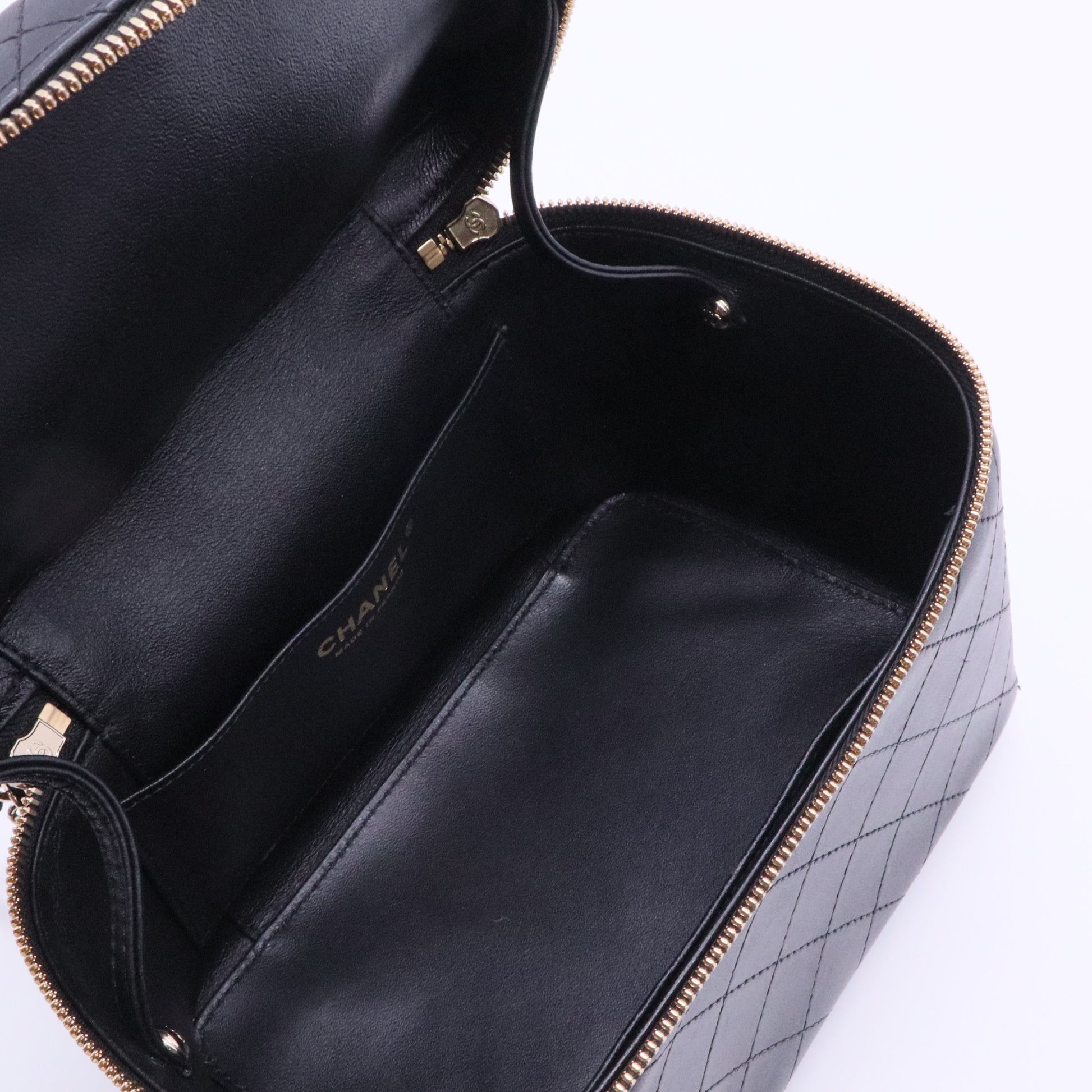 Chanel Black Leather Cosmetic Case