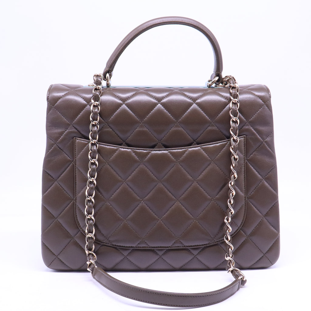 Quilted Lambskin Leather Large Trendy Bag B21182