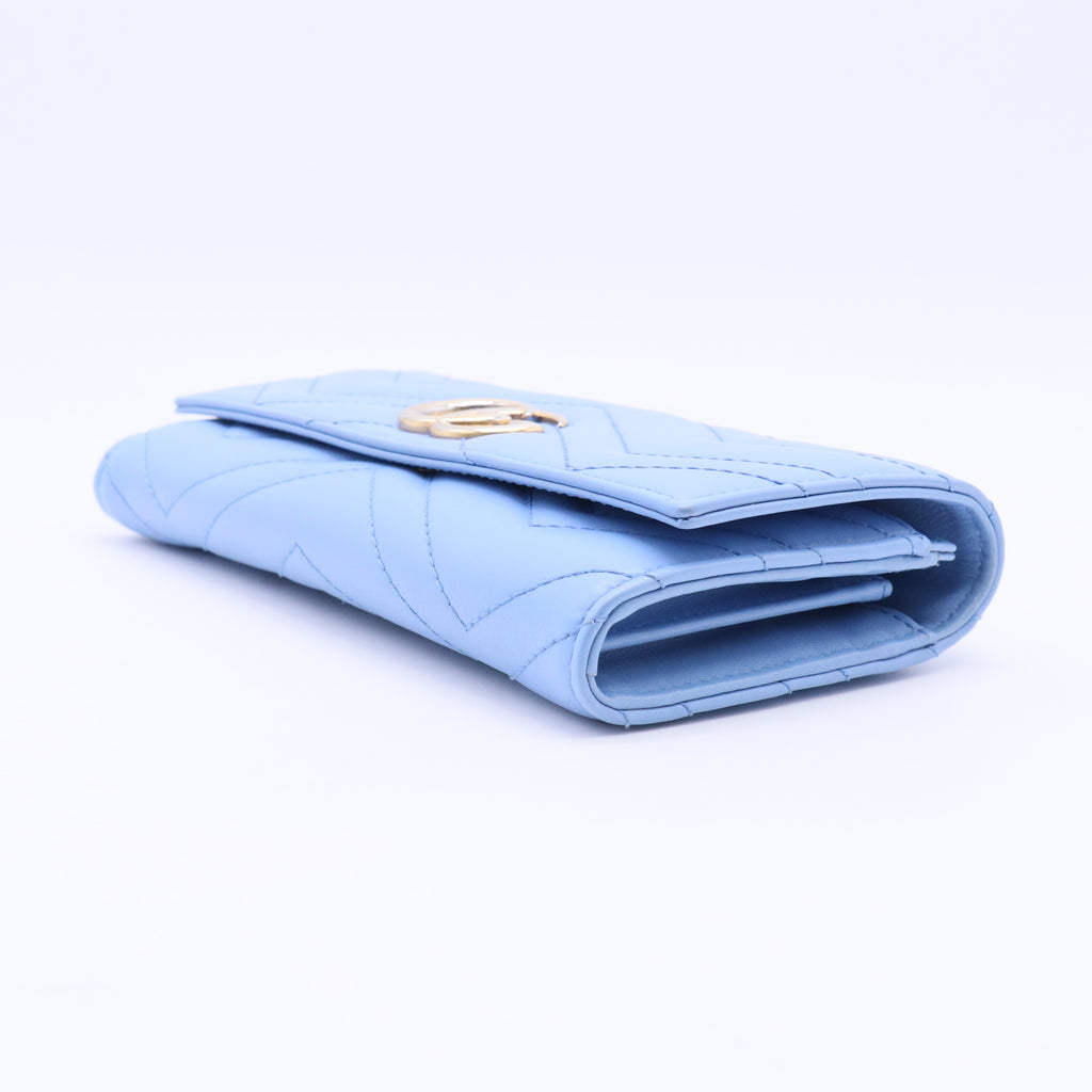 Marmont Long Wallet  Leather Blue Women's