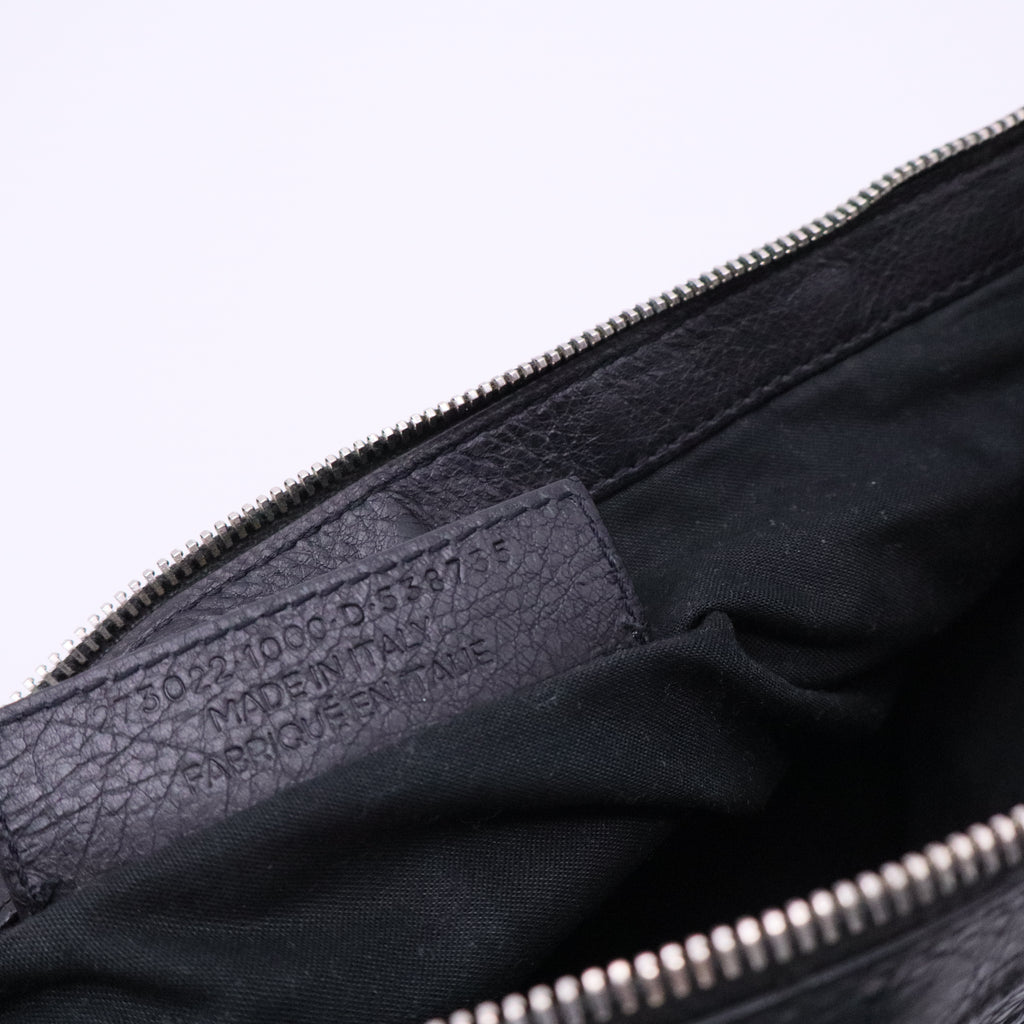 Black Motocross Classic Clip L Leather Clutch Bag