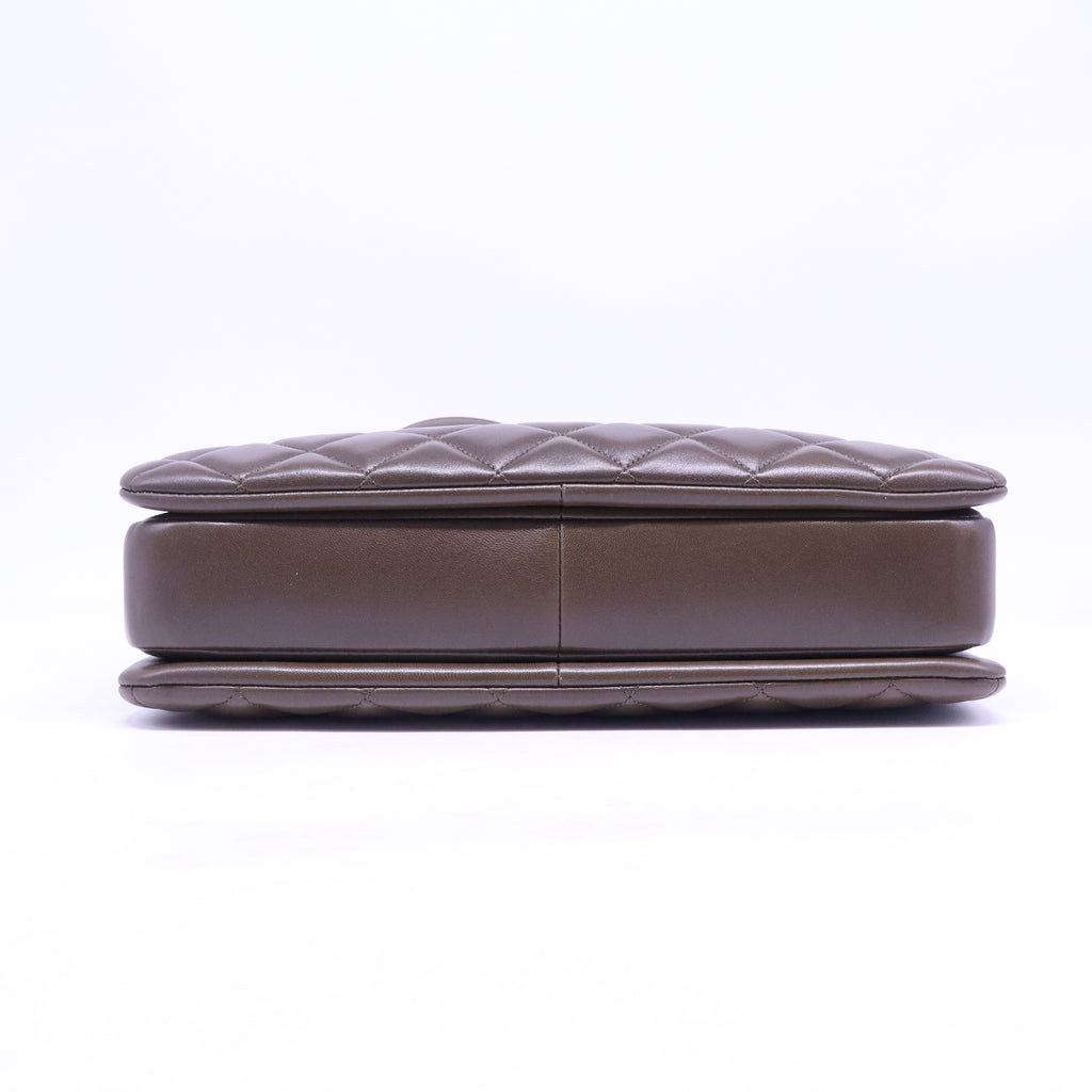 Quilted Lambskin Leather Large Trendy Bag B21182