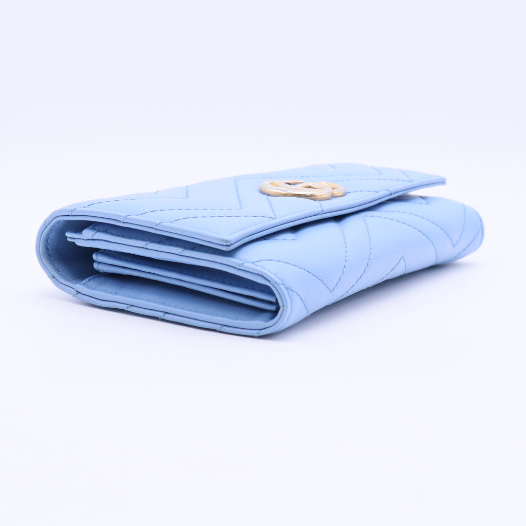 Marmont Long Wallet  Leather Blue Women's