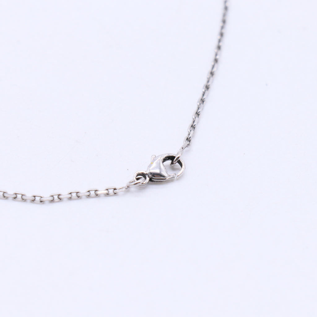 White Enamel H Cube Necklace W20379