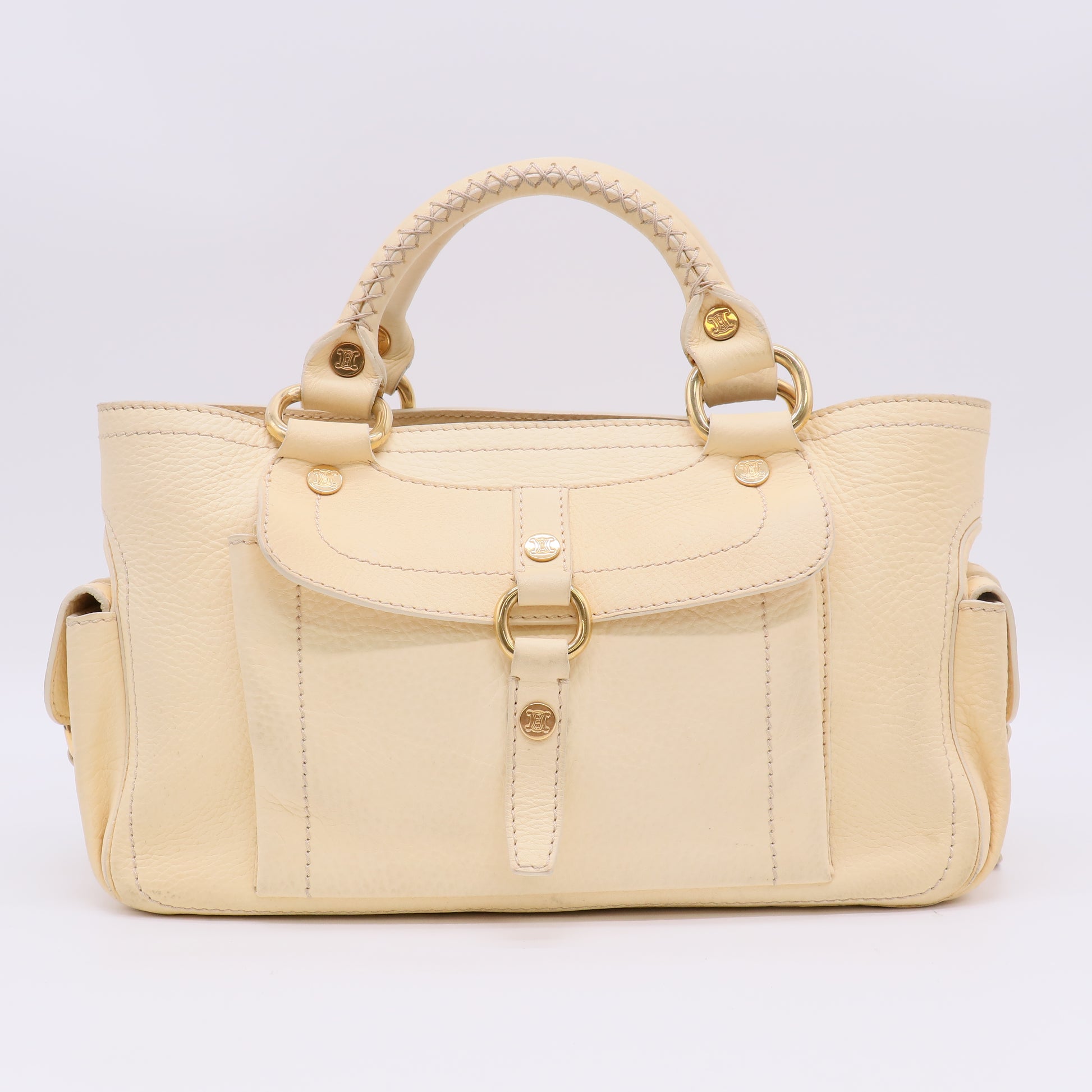Celine Grained Leather Boogie Bag Butter Yellow Gold Hardware twins B23474