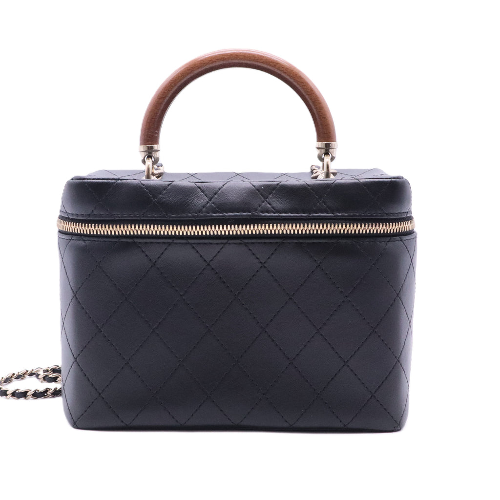 Chanel Black Leather Cosmetic Case