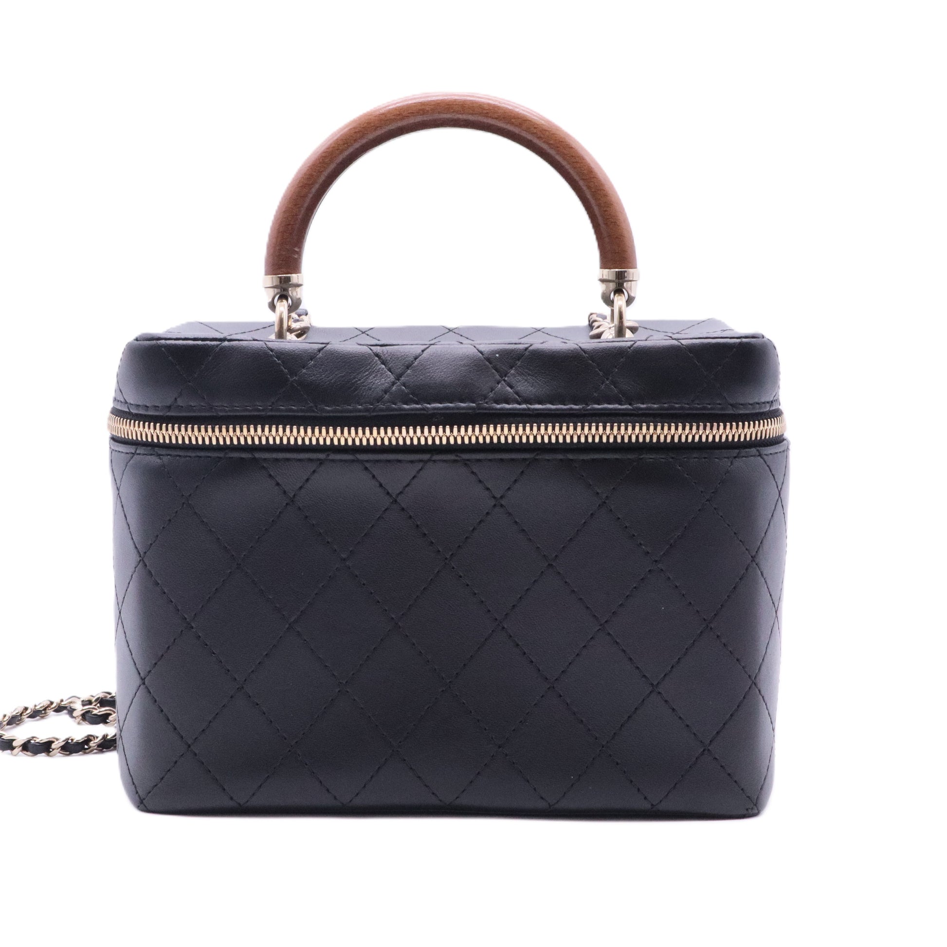 Chanel Black Leather Cosmetic Case