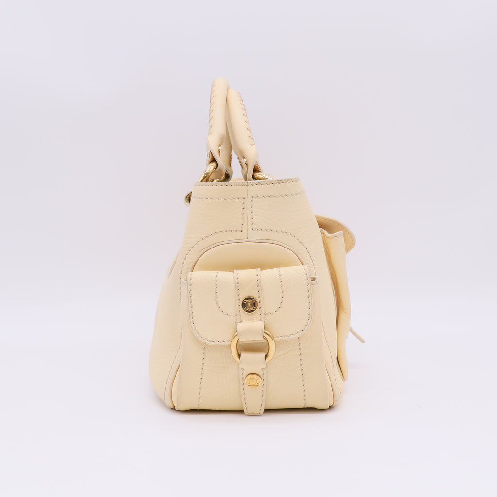 Celine Grained Leather Boogie Bag Butter Yellow Gold Hardware twins B23474