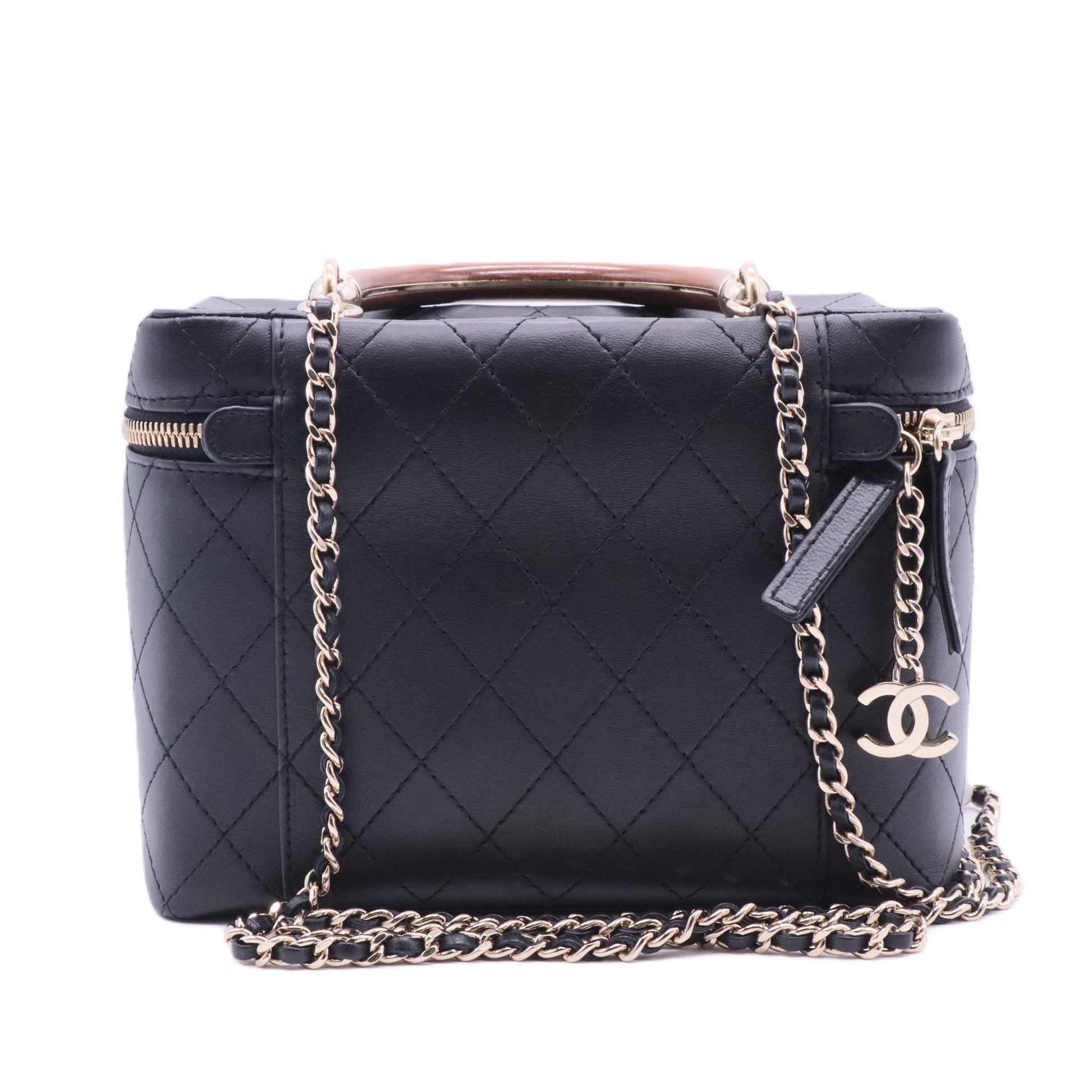 Chanel Black Leather Cosmetic Case