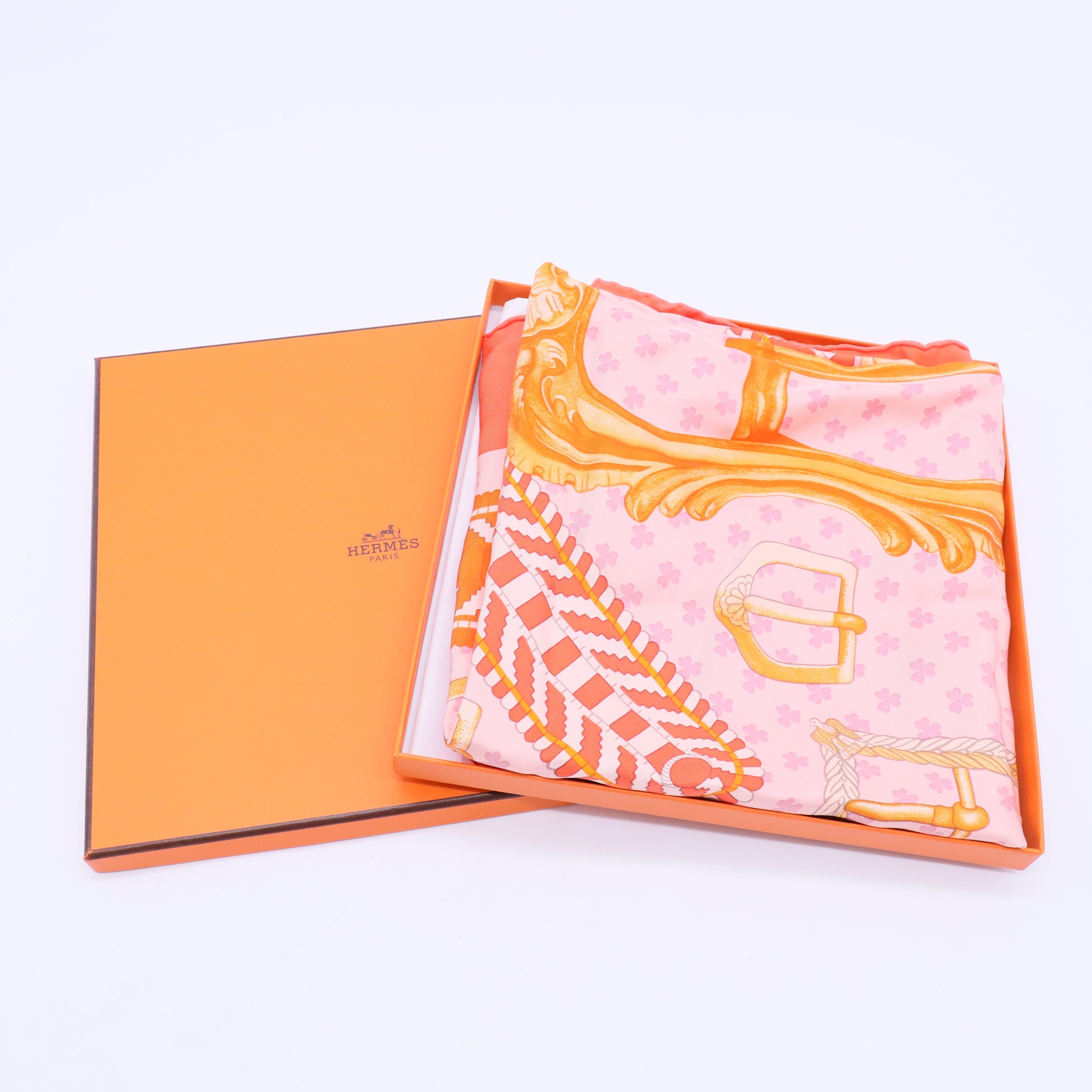 Multicolor 'boucles et galons du tsar' silk scarf W20410