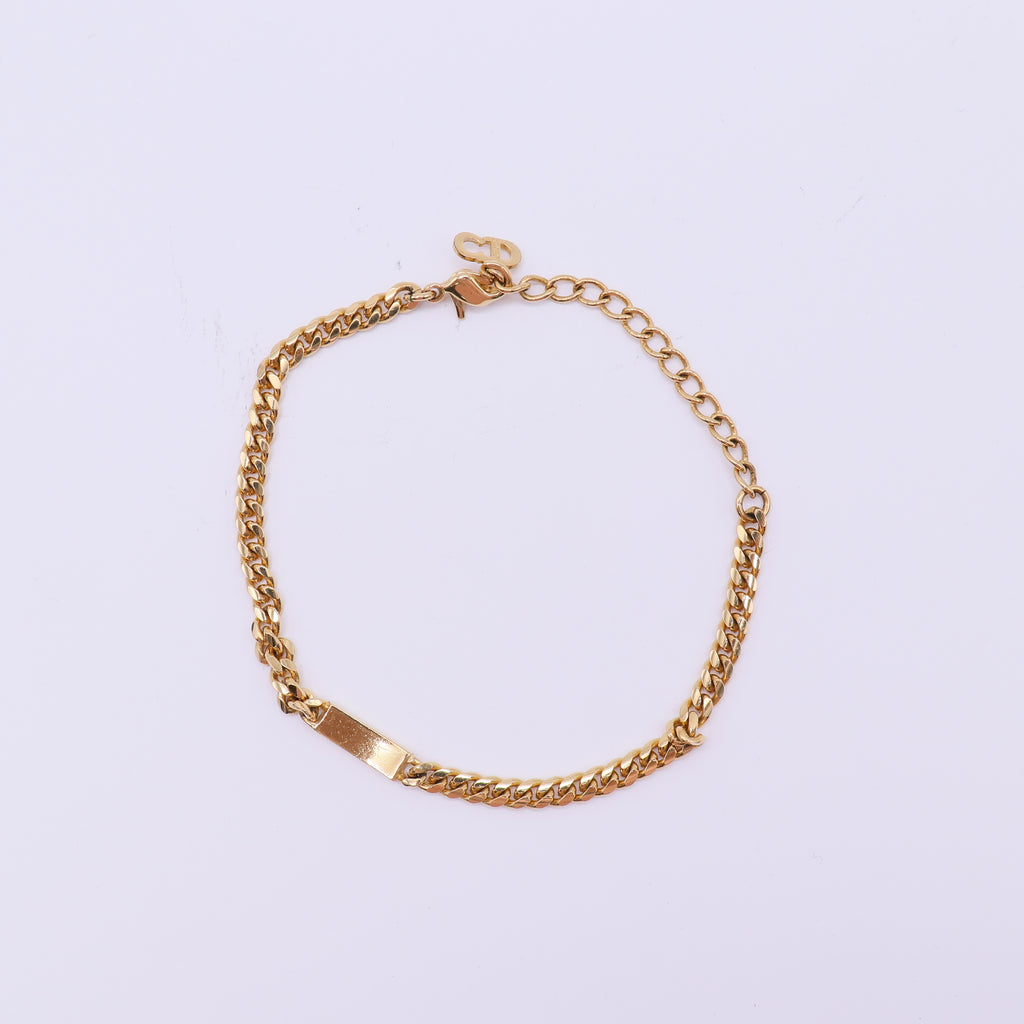 Christian Dior Vintage Chunky ID Tag Bracelet Twins LDJ4165