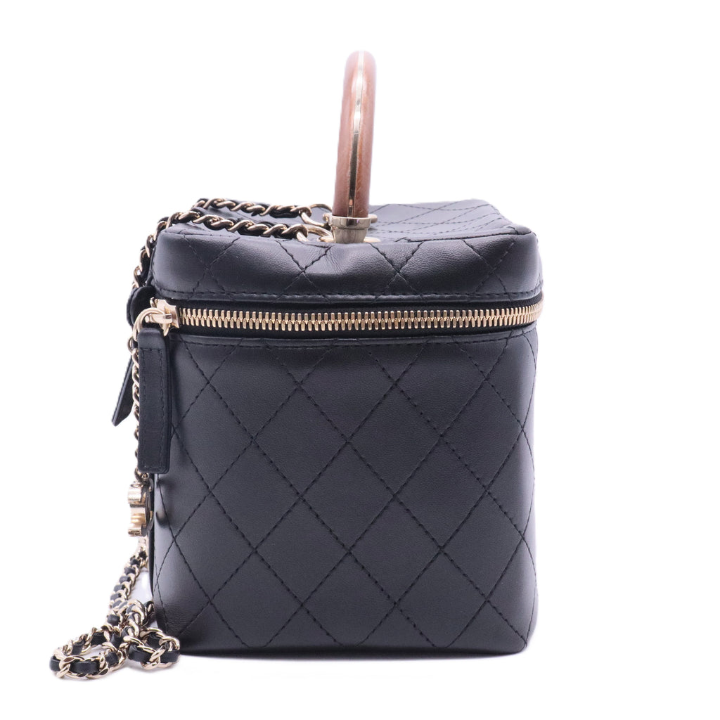 Chanel Black Leather Cosmetic Case