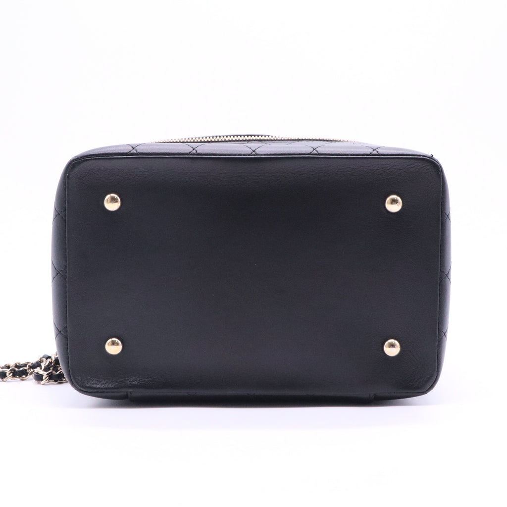 Chanel Black Leather Cosmetic Case