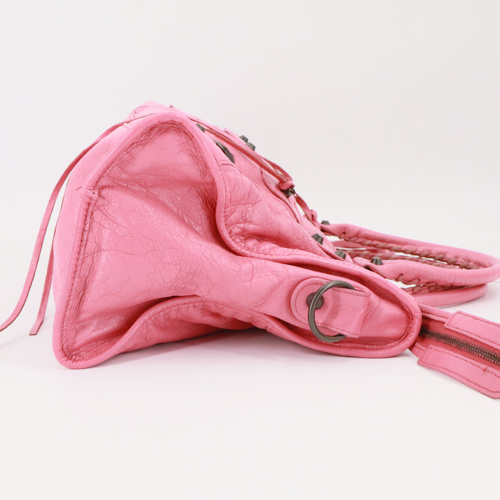 Pink Leather RH Part Time Tote twins